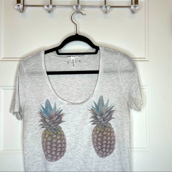 PINK Victoria Secret Super Soft Pineapple Tee - Picture 4 of 8